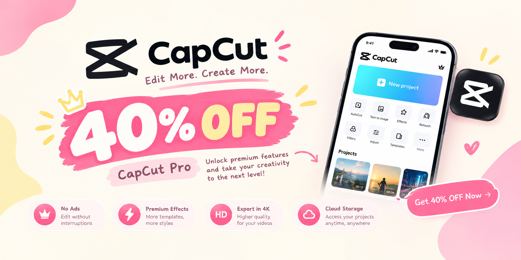 Capcut Pro 40% Discount