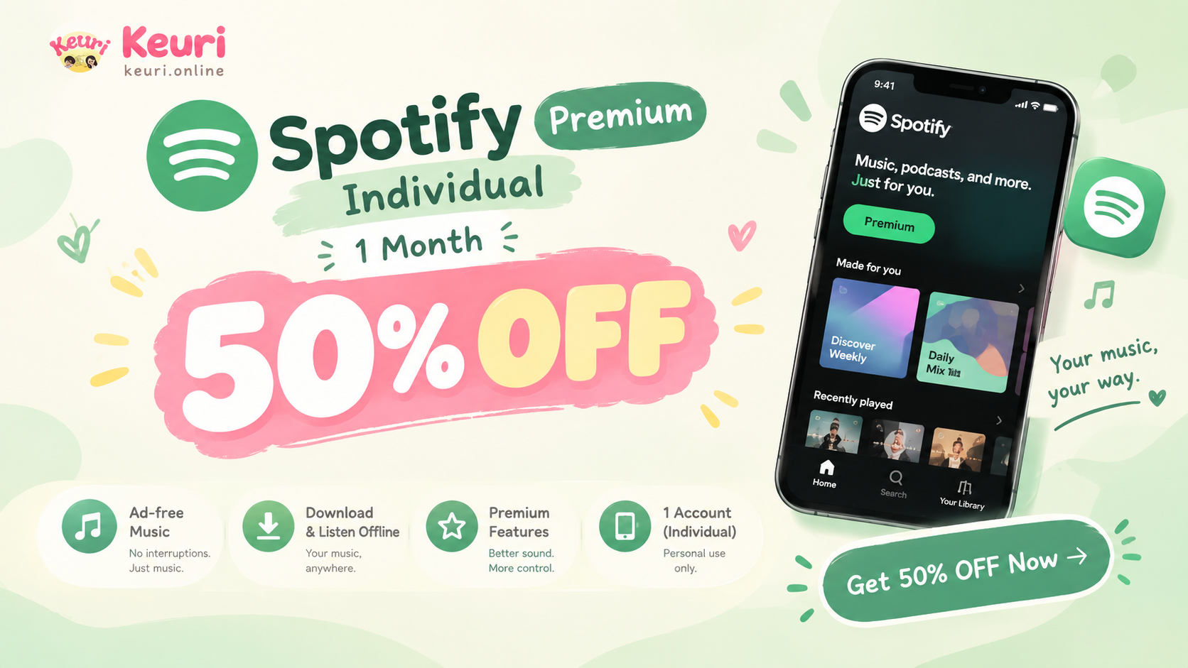 Spotify Premium 50% Discount